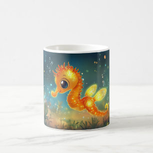 Seepferdchen, kleiner Meeresfisch, Familie Syngnat Kaffeetasse