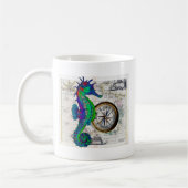 Seepferdchen-Kompass-Collage Kaffeetasse (Links)