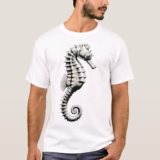 Seepferdchen-Kunst T-Shirt (Vorderseite)