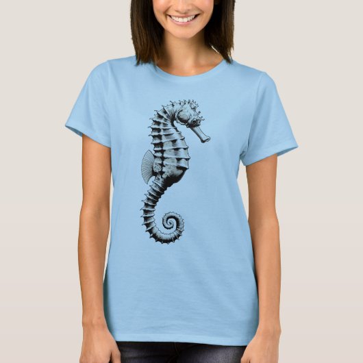 Seepferdchen-Kunst T-Shirt (Vorderseite)
