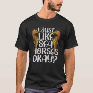 Seepferdchen Meerjungfrau Fisch Wasser Ozean T-Shirt