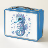 Seepferdchen-Metall-Lunchbox Metall Brotdose (Rückseite)
