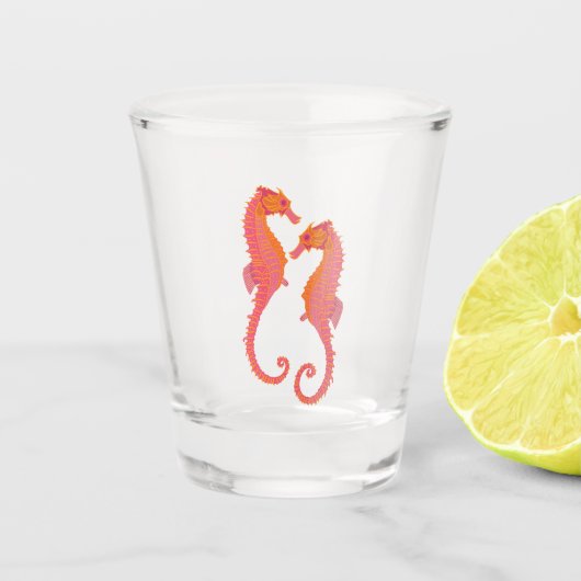 Seepferdchen mit Stammesmarkierungen Schnapsglas (Vorderseite)