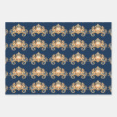 Seepferdchen-Muster blau orange Decoupage Geschenkpapier Set (Vorderseite 3)