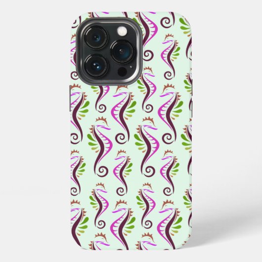 Seepferdchen Nahtloses Muster iPhone Hülle (Hinten)