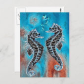 Seepferdchen Postkarte (Vorne/Hinten)