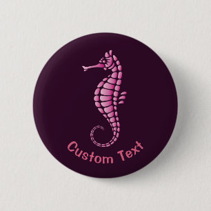 Seepferdchen Rosa Button