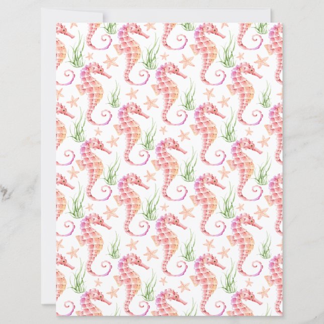 Seepferdchen Scrapbook Papier (Vorderseite)