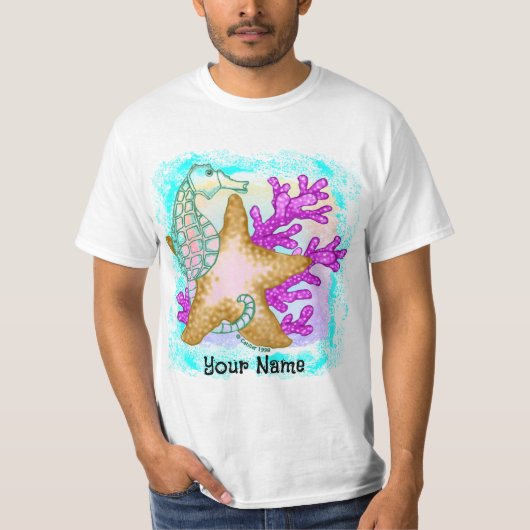 Seepferdchen Seesterne Freunde T-Shirt (Vorderseite)
