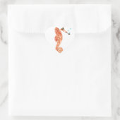 Seepferdchen Steampunk Herz-Aufkleber (Tasche)
