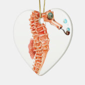 Seepferdchen Steampunk Keramik Ornament (Links)