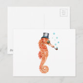 Seepferdchen Steampunk Postkarte (Vorne/Hinten)