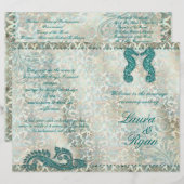 Seepferdchen Strand Hochzeitsprogramm Flyer (Vorne/Hinten)