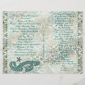Seepferdchen Strand Hochzeitsprogramm Flyer (Rückseite)