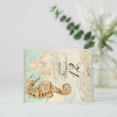 Seepferdchen Strand - Tischnummer Postkarte (Stehend Vorderseite)