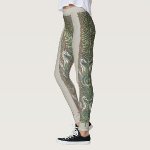 Seepferdchen und Seetang, Vintage Art Nouveau Leggings