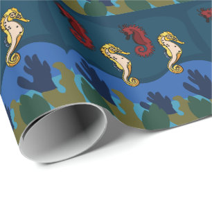 Seepferdchen Unter Dem Meer Meereshirt Geburtstag Geschenkpapier