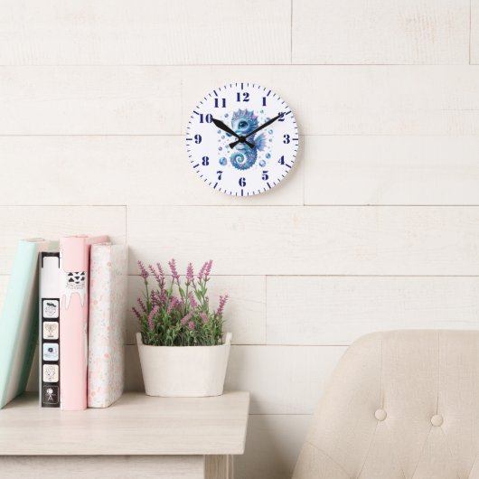 Seepferdchen Wanduhr (Lesesaal)