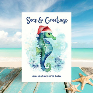 Seepferdchen Weihnachtsmann Seas & Greetings Nauti Feiertagskarte