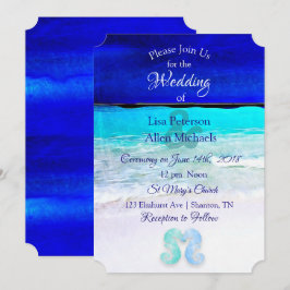 Seepferde am Meer Blue Beach Hochzeitseinladungen Einladung