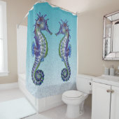 Seepferde Aquamarine Blasen Duschvorhang (Beispiel)