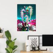 SEEPFERDE, AQUAMARINE BLAUE MUTTER VON PFLANZEN POSTER (Heimbüro)