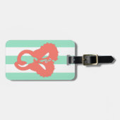 Seepferde auf grünen Streifen Gepäckanhänger (Vorderseite horizontal)