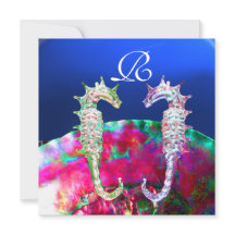 SEEPFERDE BEACH WEDD MONOGRAM, rosa blaues Schwarz