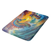 Seepferde bei Sunset Design von Rich AMeN Gill Badematte (Schrägansicht)