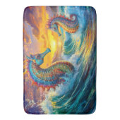 Seepferde bei Sunset Design von Rich AMeN Gill Badematte (Vorderseite Vertikal)
