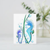 Seepferde Cartoon Postkarte (Stehend Vorderseite)