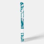 Seepferde Damask Aquamarin Blue White Personalisie Case-Mate iPhone Hülle (Rückseite / Links)