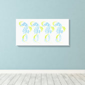 Seepferde dusk blau, kalk grün und Algen Leinwanddruck (Insitu (Holzboden))