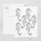 Seepferde Erwachsenenfarben Postkarte (Vorne/Hinten)