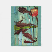 Seepferde Fleecedecke (Vorderseite)