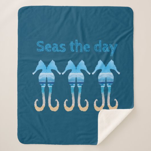 Seepferde-Fun-Angebot für Seas the Day Sherpadecke (Vorderseite)