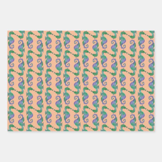 Seepferde Galore Geschenkpapier Set (Vorderseite 2)