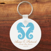Seepferde Gastgeschenk Hochzeit Personalisierter S Schlüsselanhänger (Vorderseite)