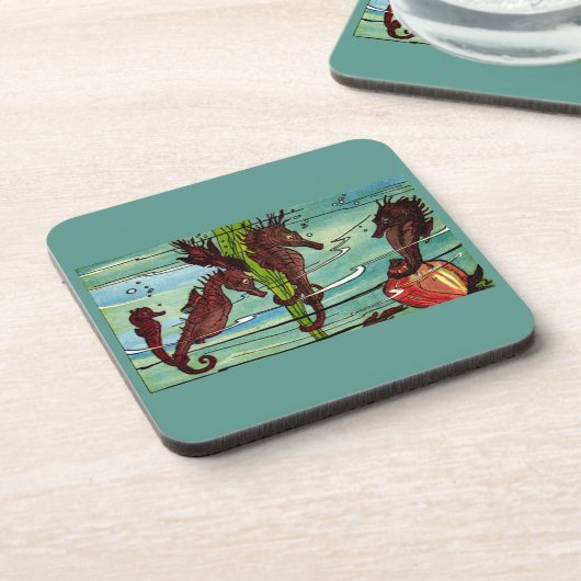 Seepferde Getränkeuntersetzer (Linke Seite)