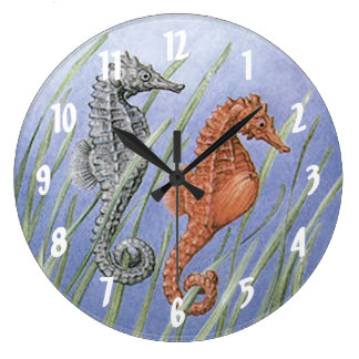Seepferde Große Wanduhr