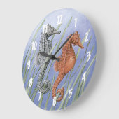 Seepferde Große Wanduhr (Winkel)