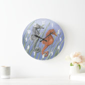 Seepferde Große Wanduhr (Zuhause)