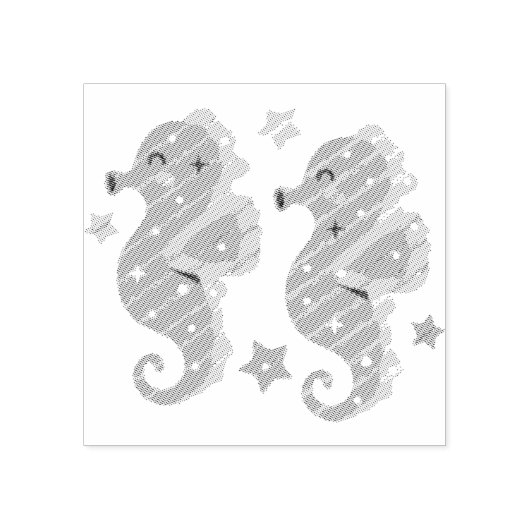 Seepferde Gummistempel (Prägung)