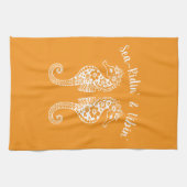 Seepferde-Hawaiian-Fisherman Core-Orange Geschirrtuch (Horizontal)