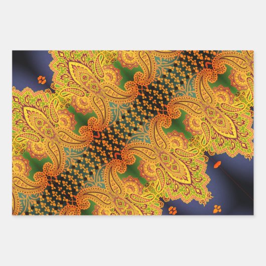 Seepferde, Holzbeeren und Cardiff-Sampler Geschenkpapier Set (Vorderseite 3)