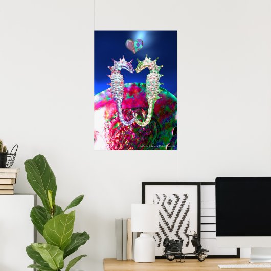 SEEPFERDE IN DER LIEBE, PINK BLAUE MUTTER DER PFLA POSTER (Heimbüro)