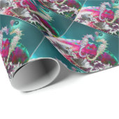 SEEPFERDE IN DER LIEBE, PINKEN AQUAMARIN BLAUEN MU GESCHENKPAPIER (Rolleneckpunkt)