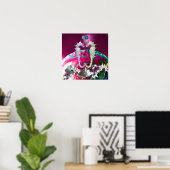 SEEPFERDE IN DER LIEBE, PINKEN AQUAMARIN BLAUEN MU POSTER (Heimbüro)