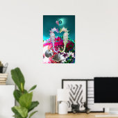SEEPFERDE IN DER LIEBE, PINKEN AQUAMARIN BLAUEN MU POSTER (Heimbüro)