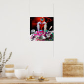 SEEPFERDE IN DER LIEBE, ROT PINK BLAU MUTTER DER P POSTER (Küche)